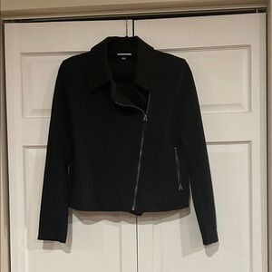 Max Studio Black Asymmetrical Zip Jacket